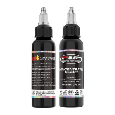 Tinta de tatuagem CNC concentrada preta para desenhos ousados 60ml/garrafa