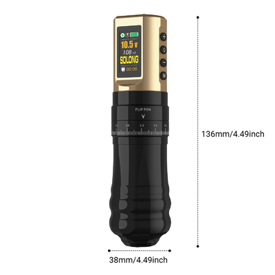 CNC Single Charge Durable Model Stroke Adjustable Tattoo Machine Pen Com 1800 MAh para uso do artista Arte corporal